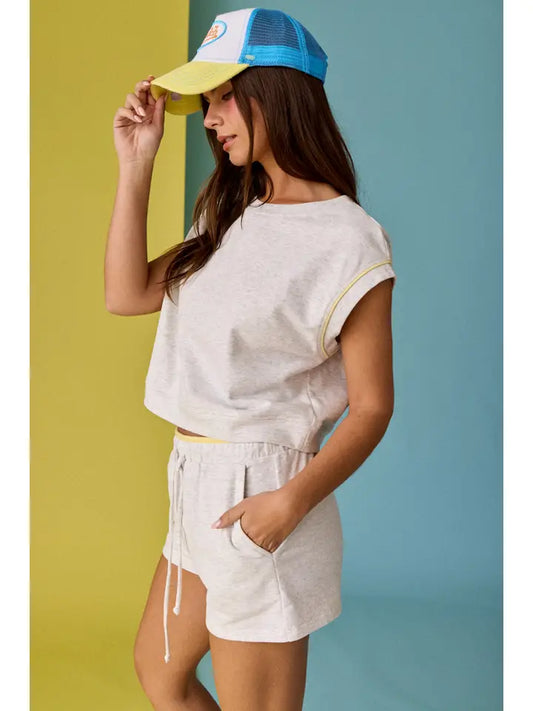 PAPERMOON CONTRAST TRIM SHORT SET