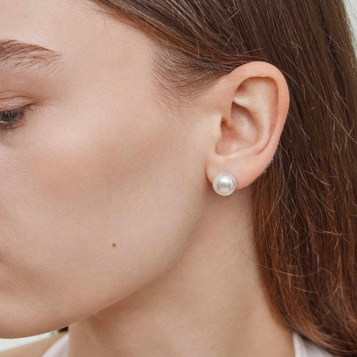 Timeless Gold Dipped Pearl Stud Earrings | Extra Large Pearl