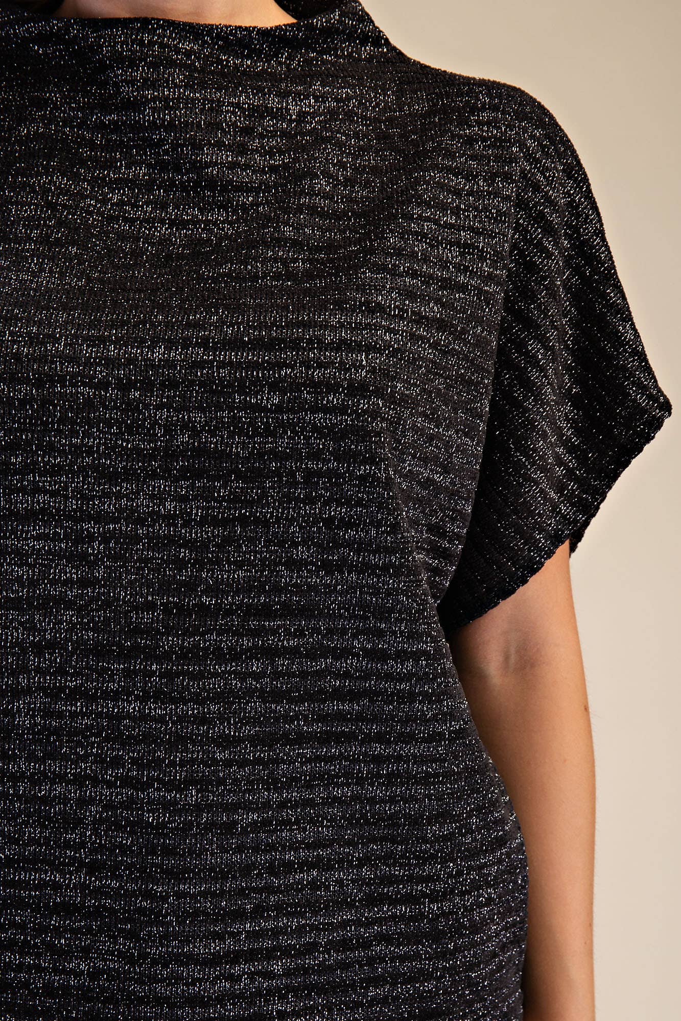 Mock Neck Oversized Top