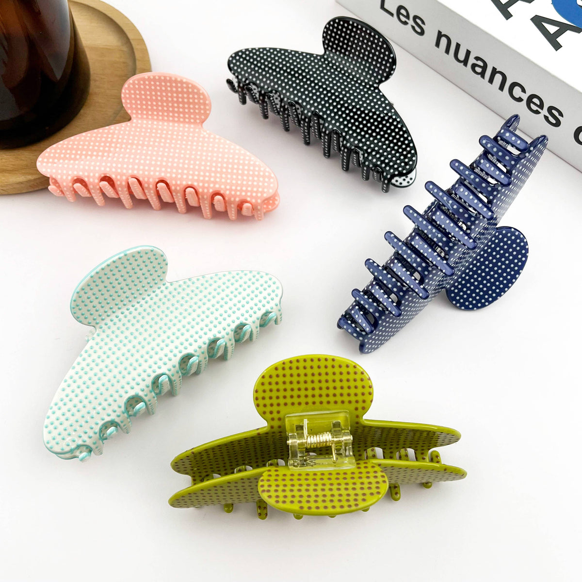 Acetate Polka Dot Hair Claw Clip, Classic Hair Clip