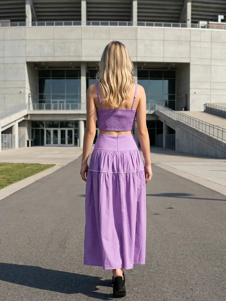 Exclusive Lace Trimmed Top & Skirt Set