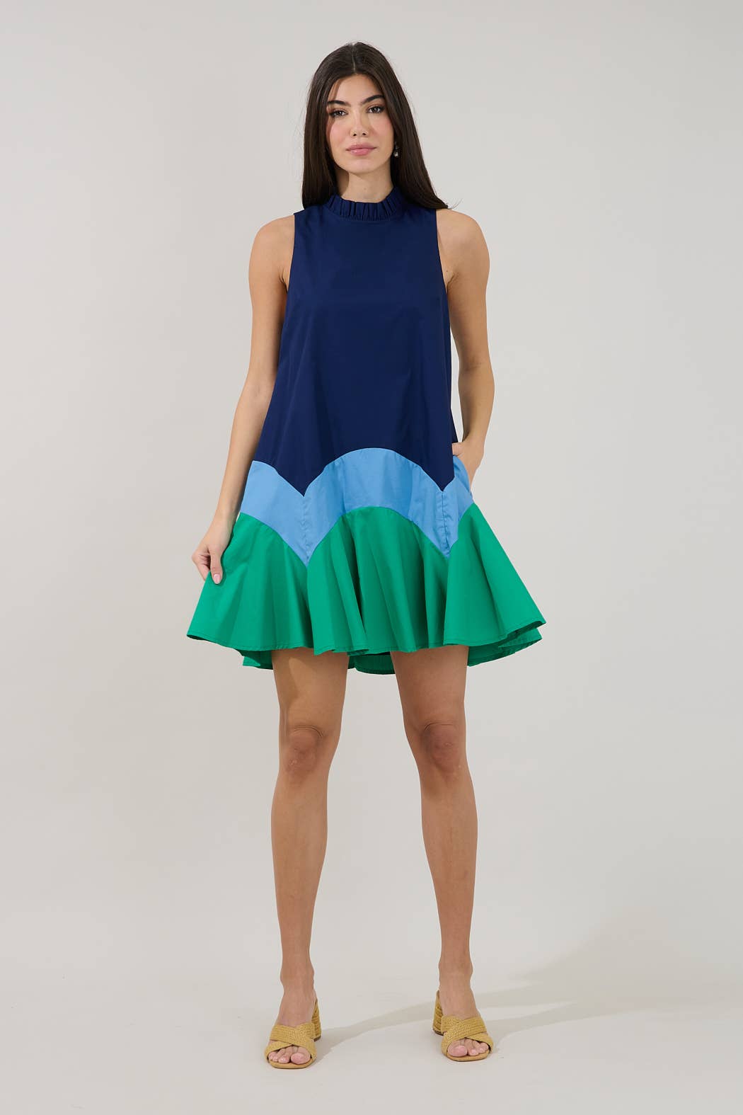Balsy Color Block Shift Mini Dress