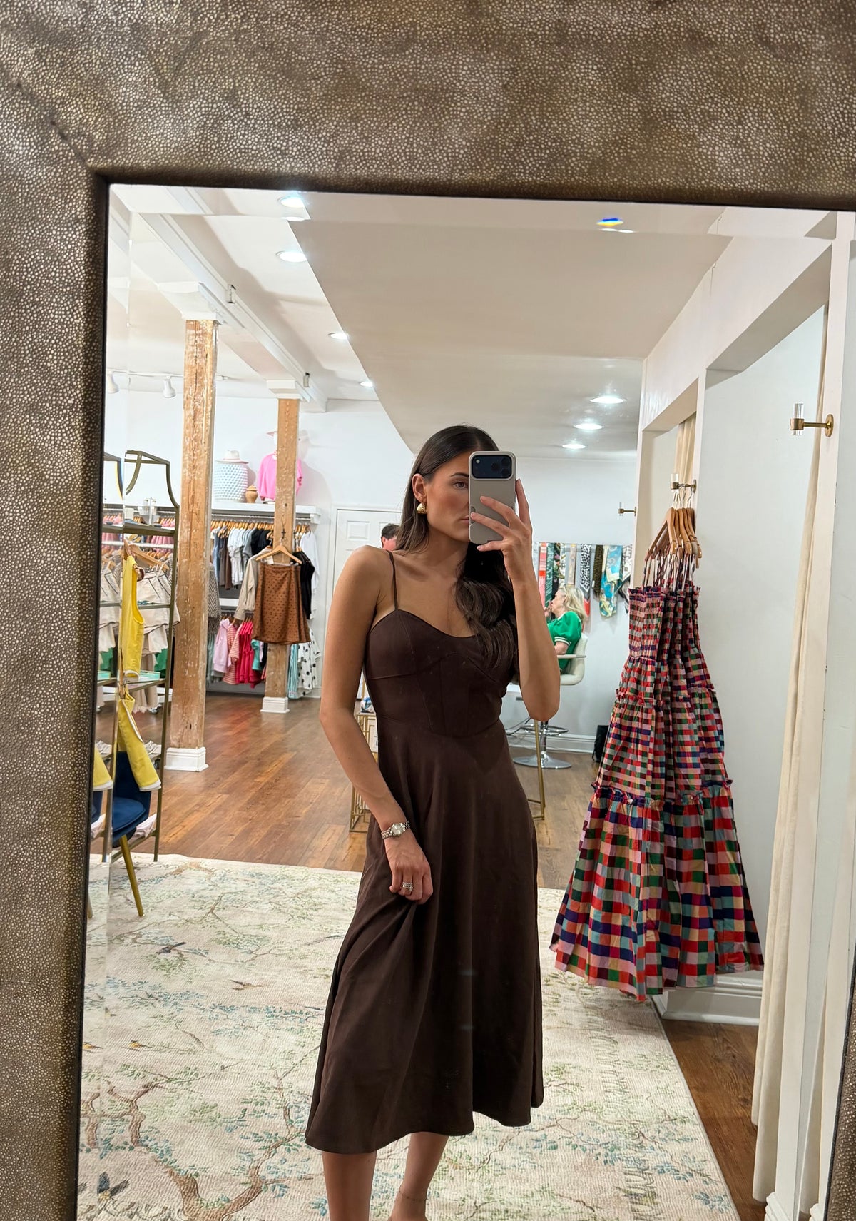 Suede Strapped Chocolate Dress