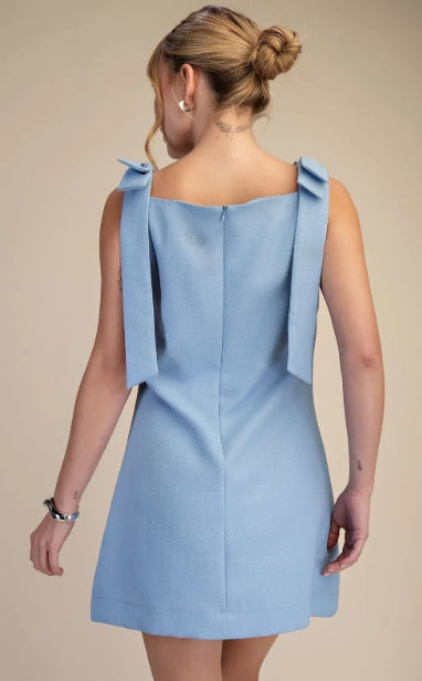 Glam Mini Dress- Light Blue