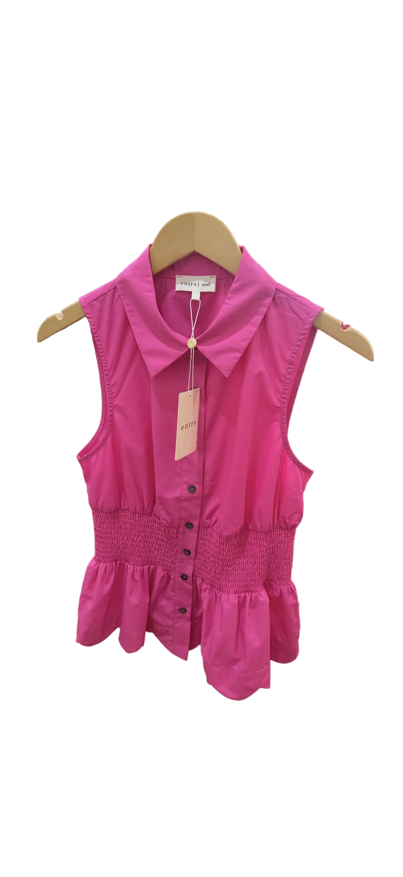 Leaf cut Hot Pink Sleeveless Top