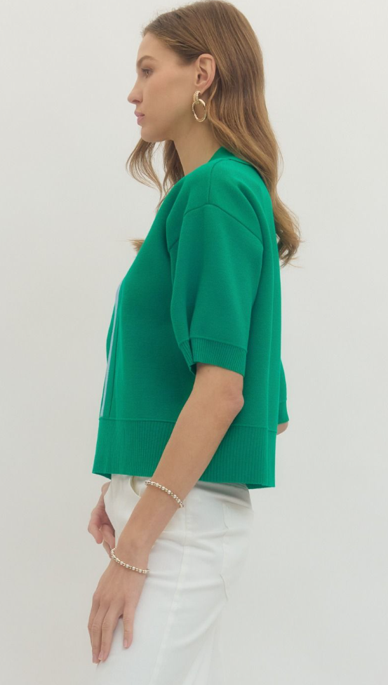 Green Knit Top