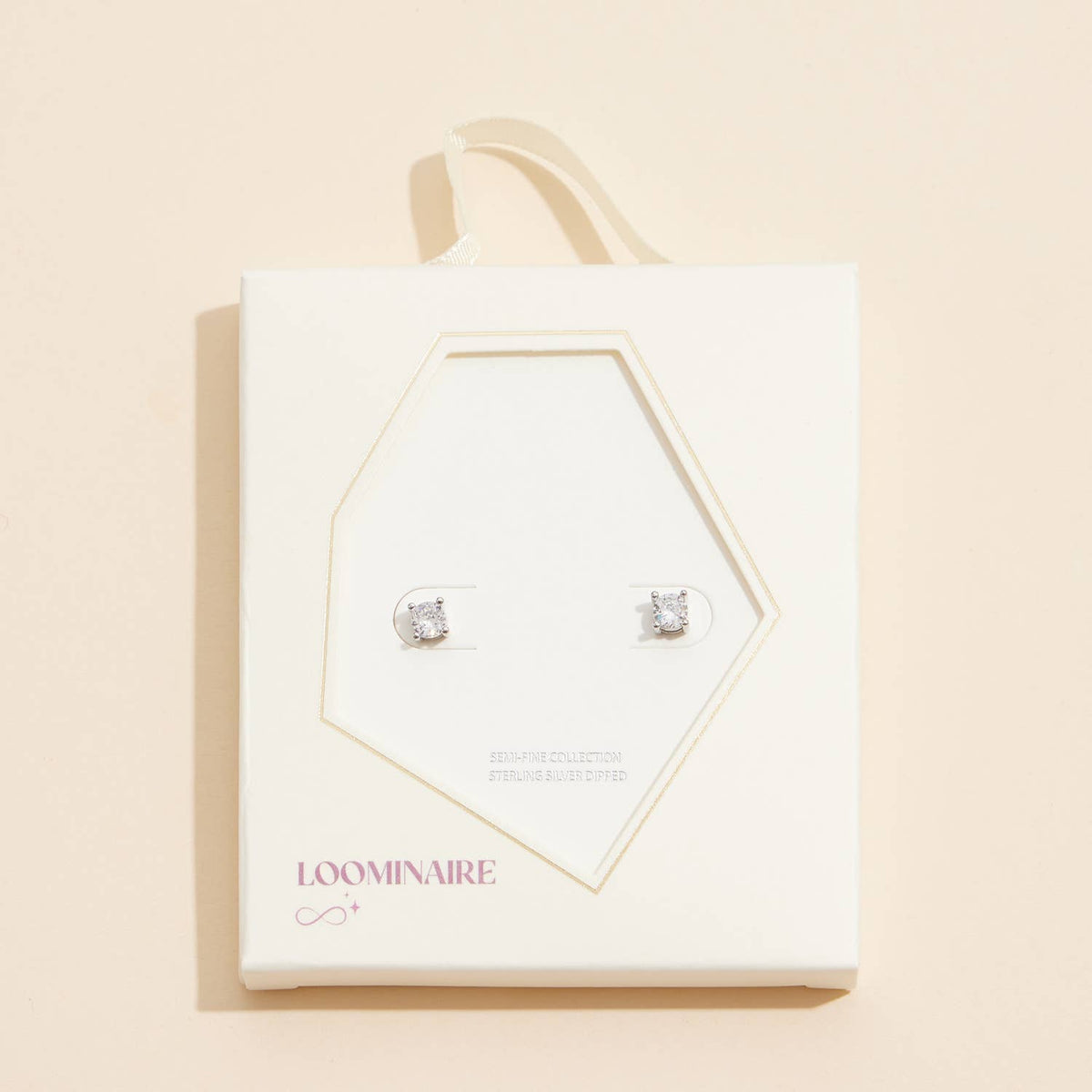 Gold and white Gold Stud Earrings with Sparkling Gems