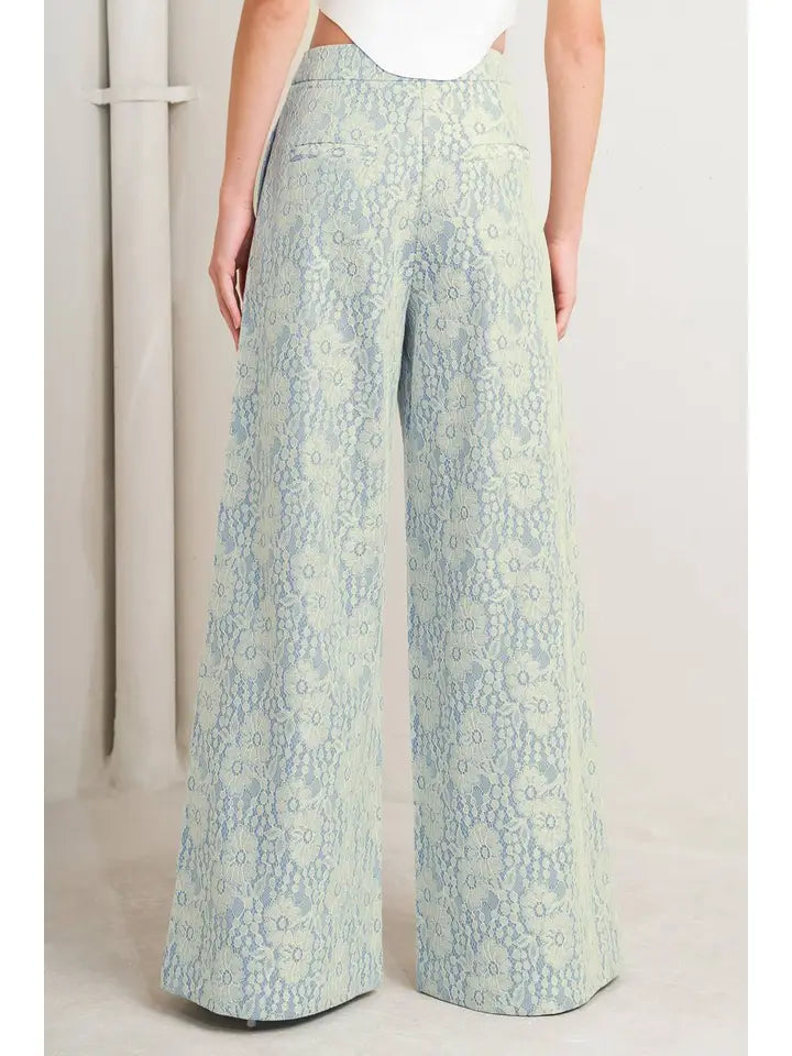 Woven Bonded Lace Pant