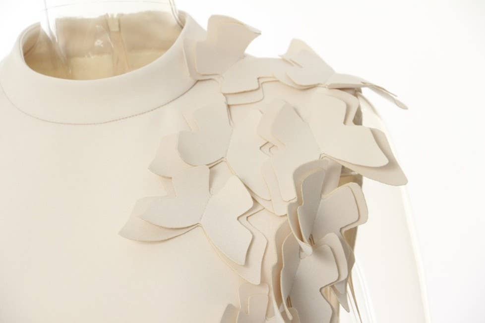 Asymmetric Butterfly Appliqué Sleeveless Dress