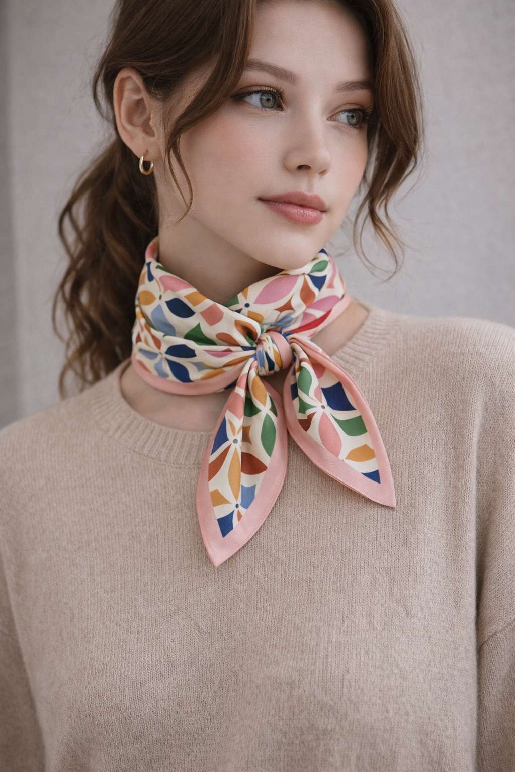 S26099 100% Polyester Lightweight Square Scarf