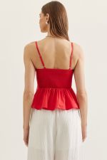 Solid pleated cami top