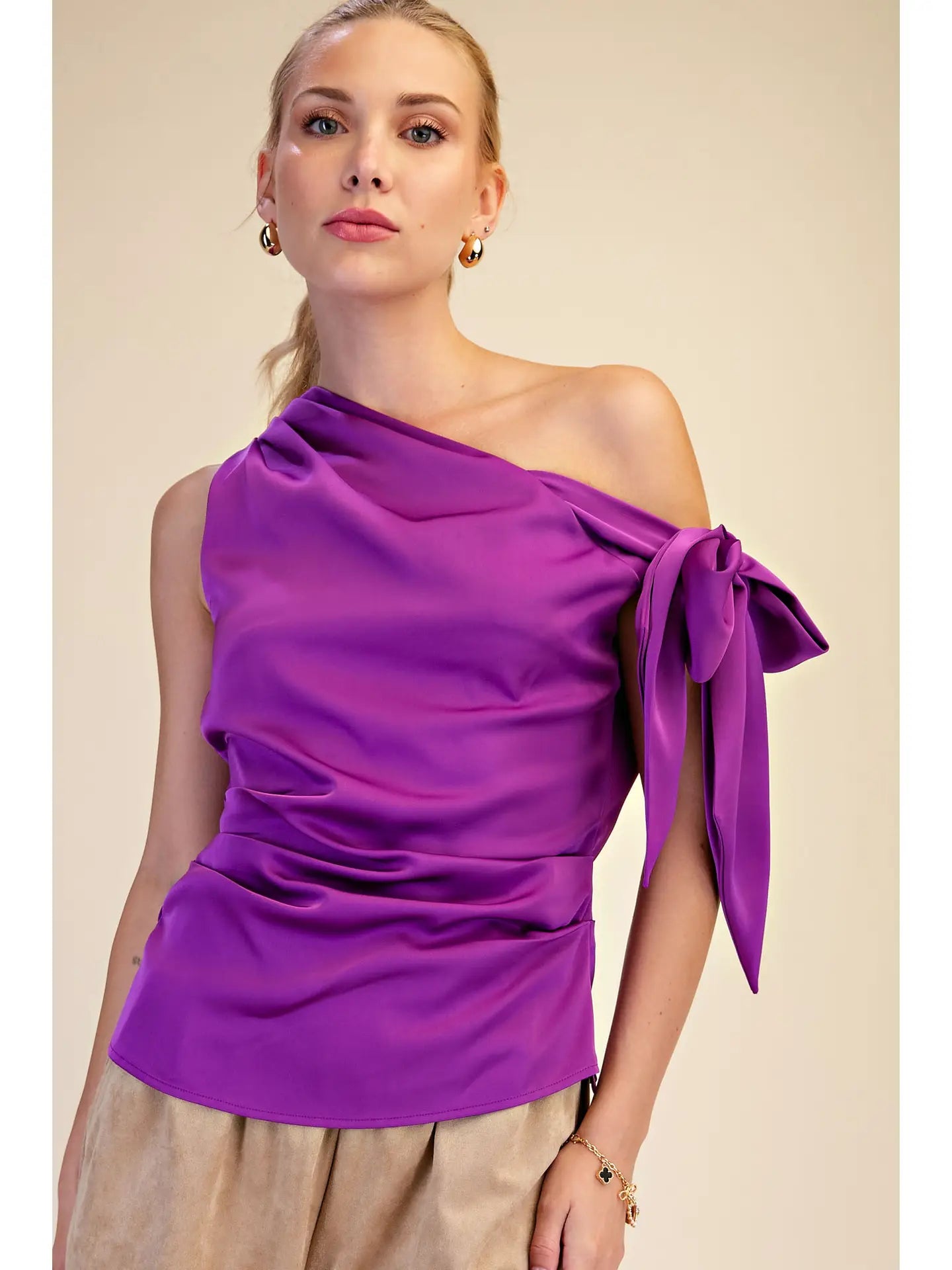 Satin One shoulder top