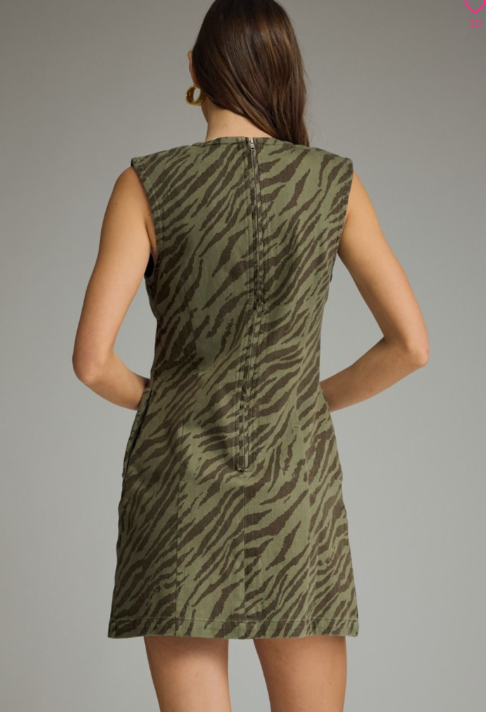 Olive Zebra Dress