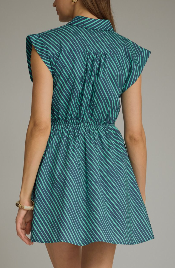 Striped Cap Sleeve Mini Dress