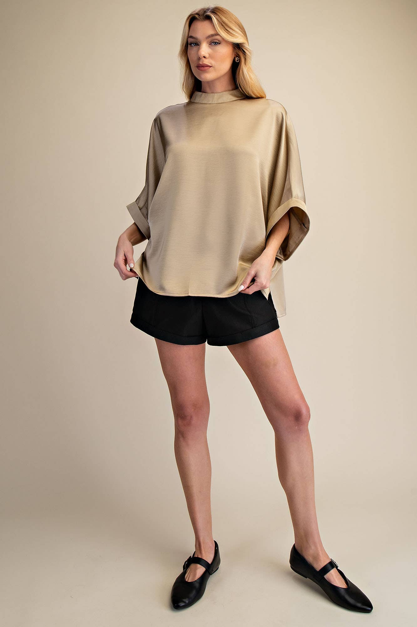 Mock Neck Oversize Top