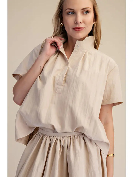 GLAM STAND COLLAR SHIRT