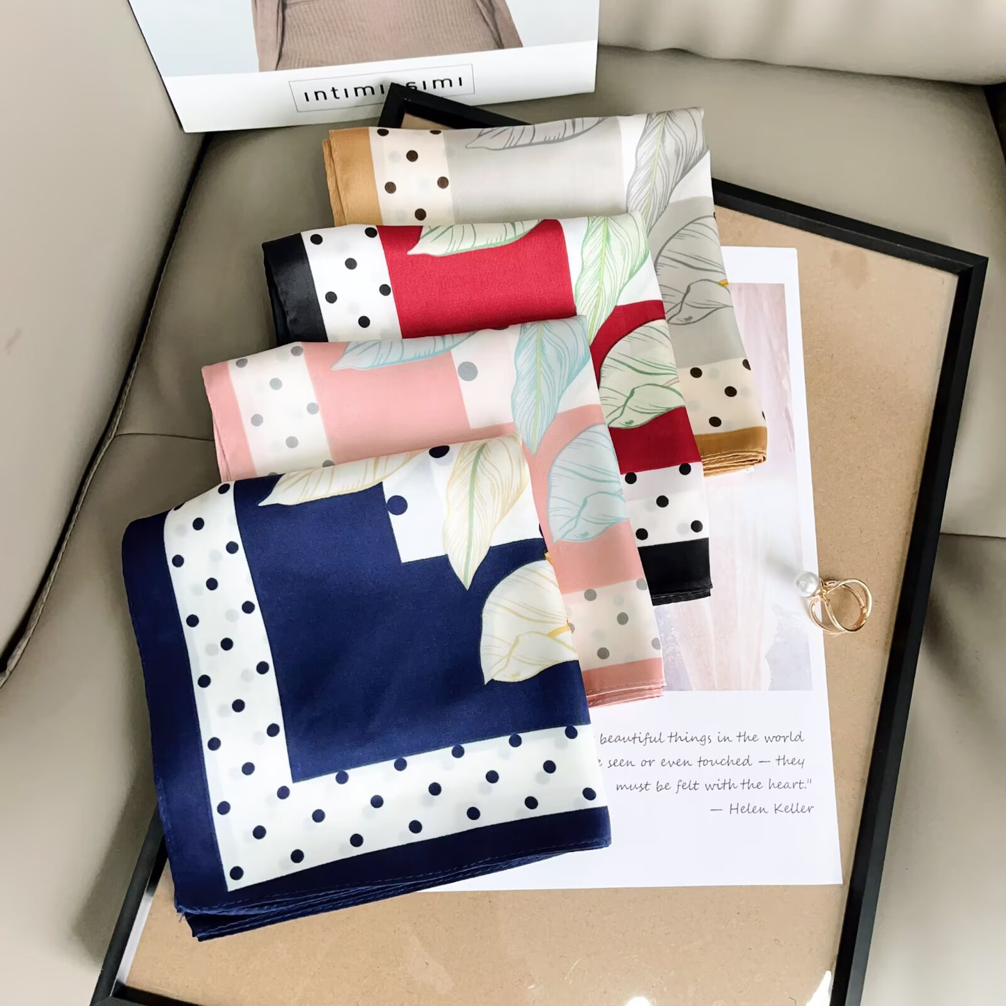 S26096 100% Polyester Lightweight Square Scarf