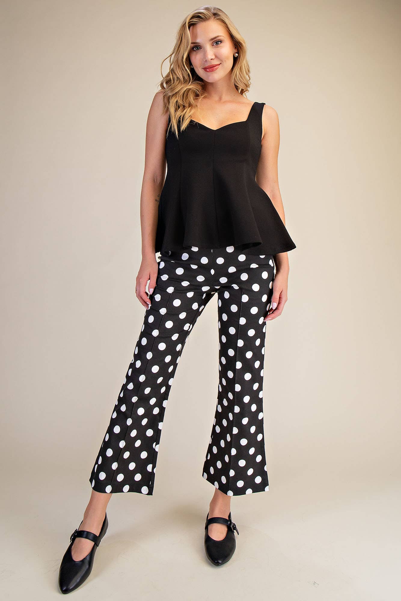 Scuba Knit Peplum Stretch Top
