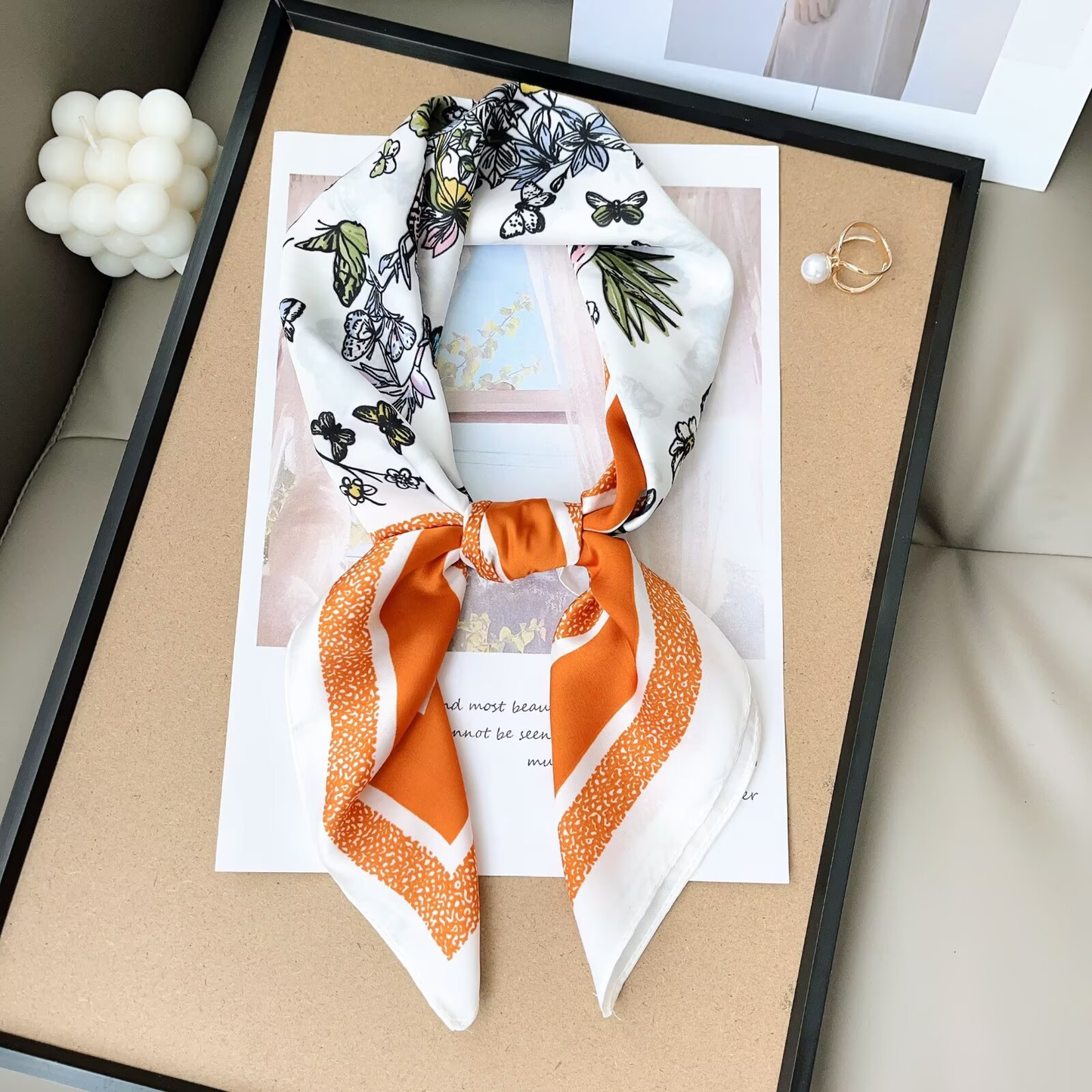 S26106 100% Polyester Lightweight Square Scarf