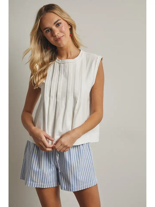 WISHLIST PLEATED KNIT TOP