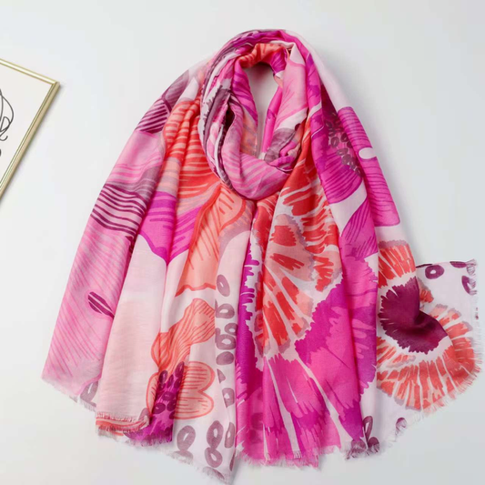 S26016 100% Polyester Lightweight Printed Scarf