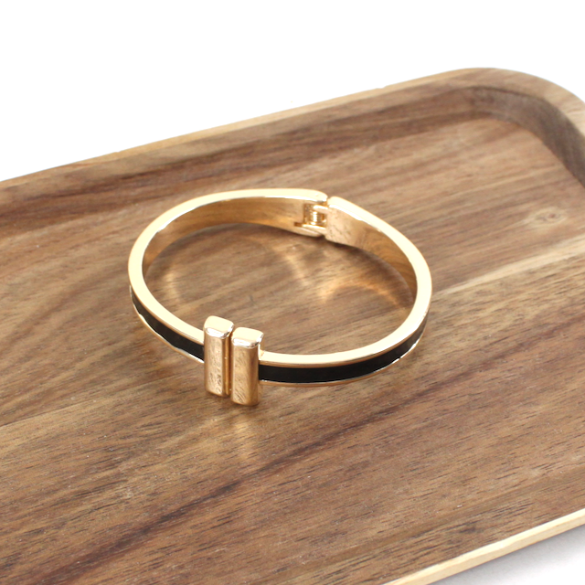 B25295 Color Band Hinged Bangle Cuff Bracelet