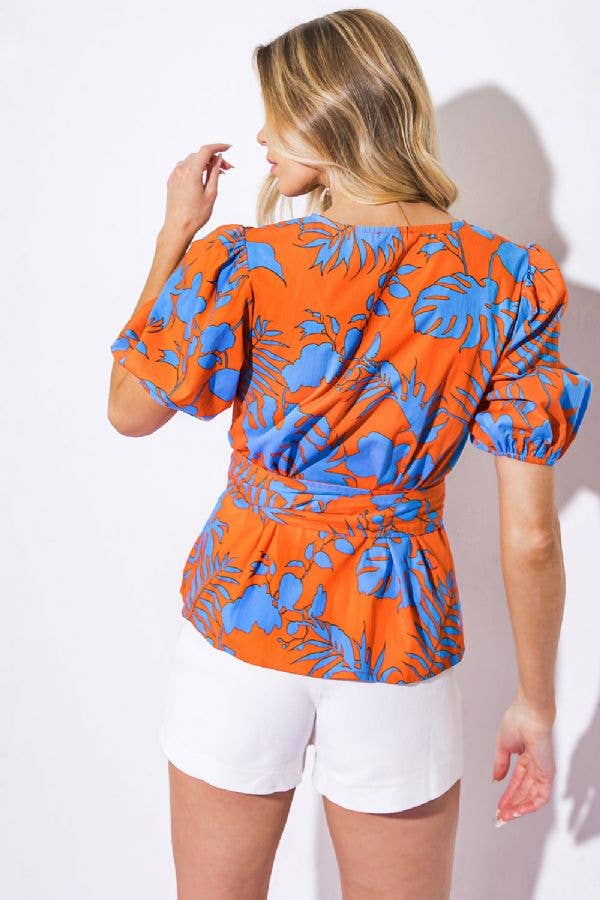 A printed woven top
