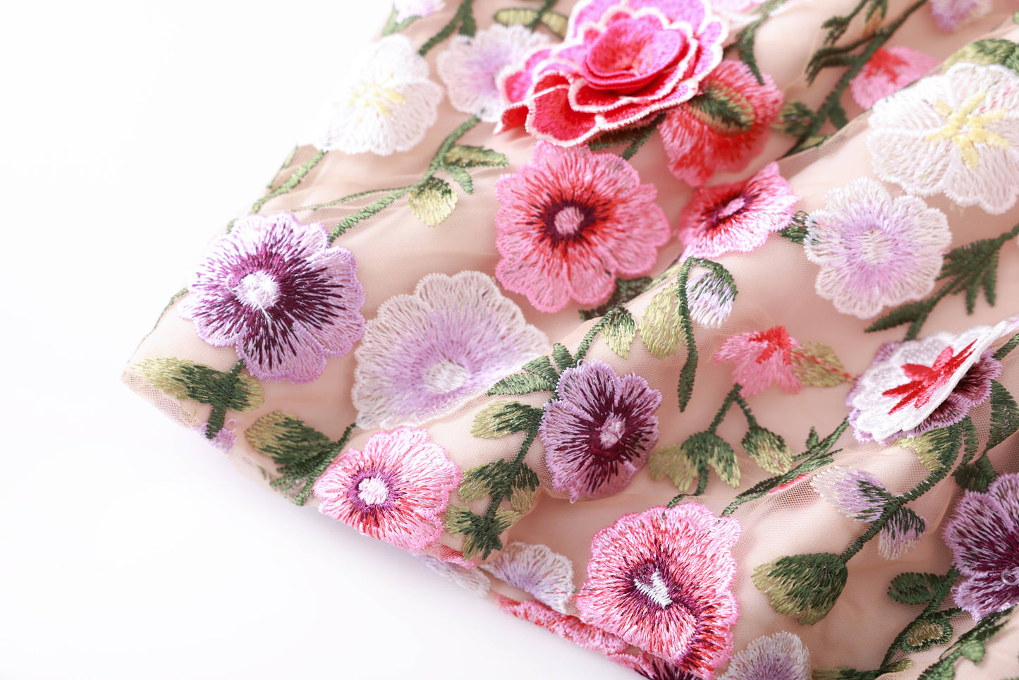 Elegant 3D Floral Mini Dress Summer Chic Style