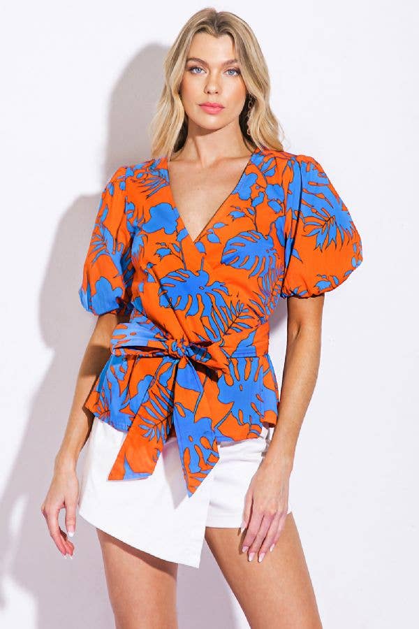 A printed woven top