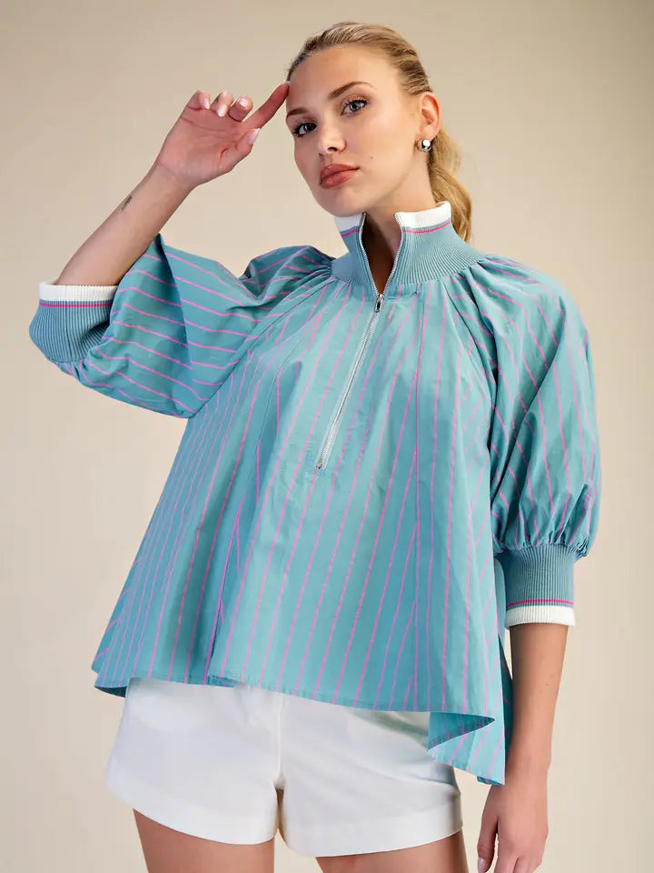 GLAM MOCK NECK BAND TOP