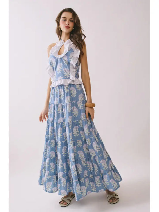 TCEC KEY HOLE MAXI SKIRT SET