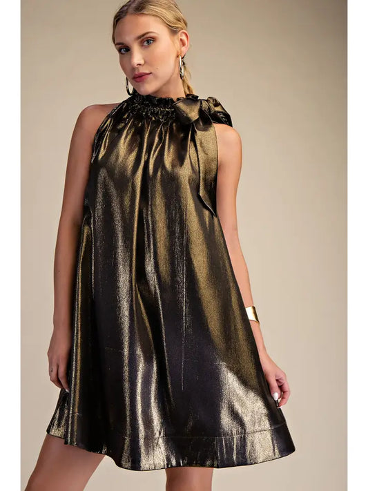 GLAM MOCK NECK DRESS