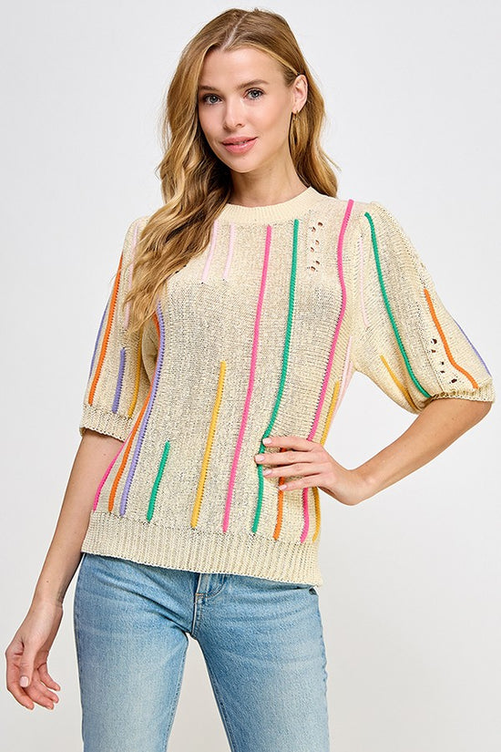 SEE AND BE SEEN STRIPE SWEATER