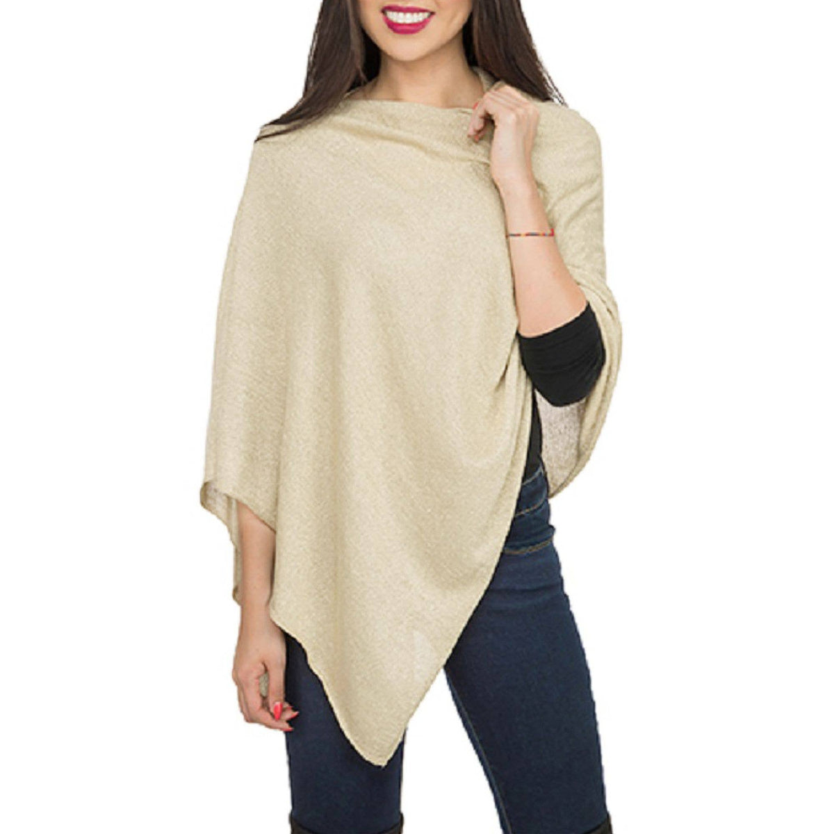 Elsa Metallic Bamboo Lightweight Poncho – One Size