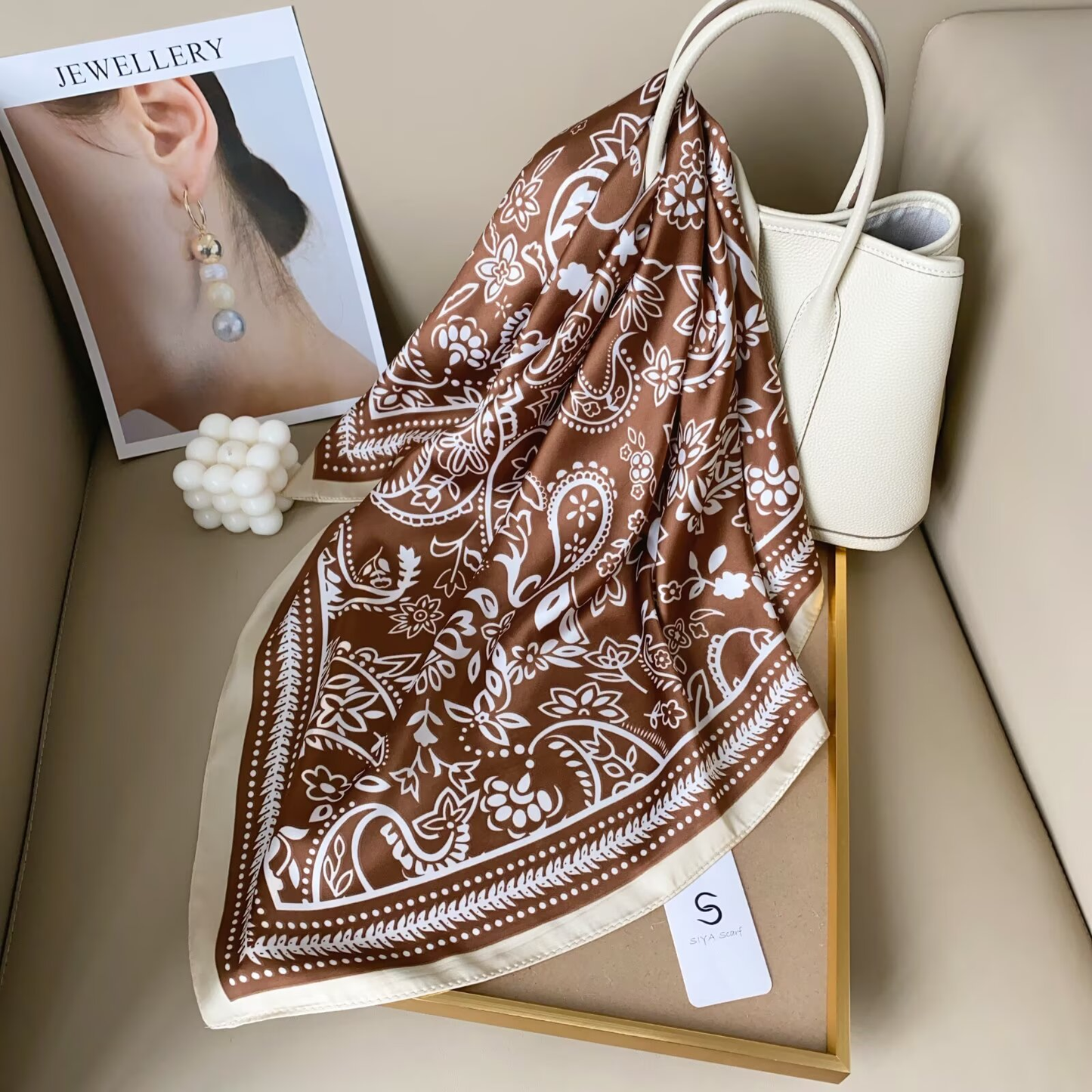 S26105 100% Polyester Lightweight Square Scarf