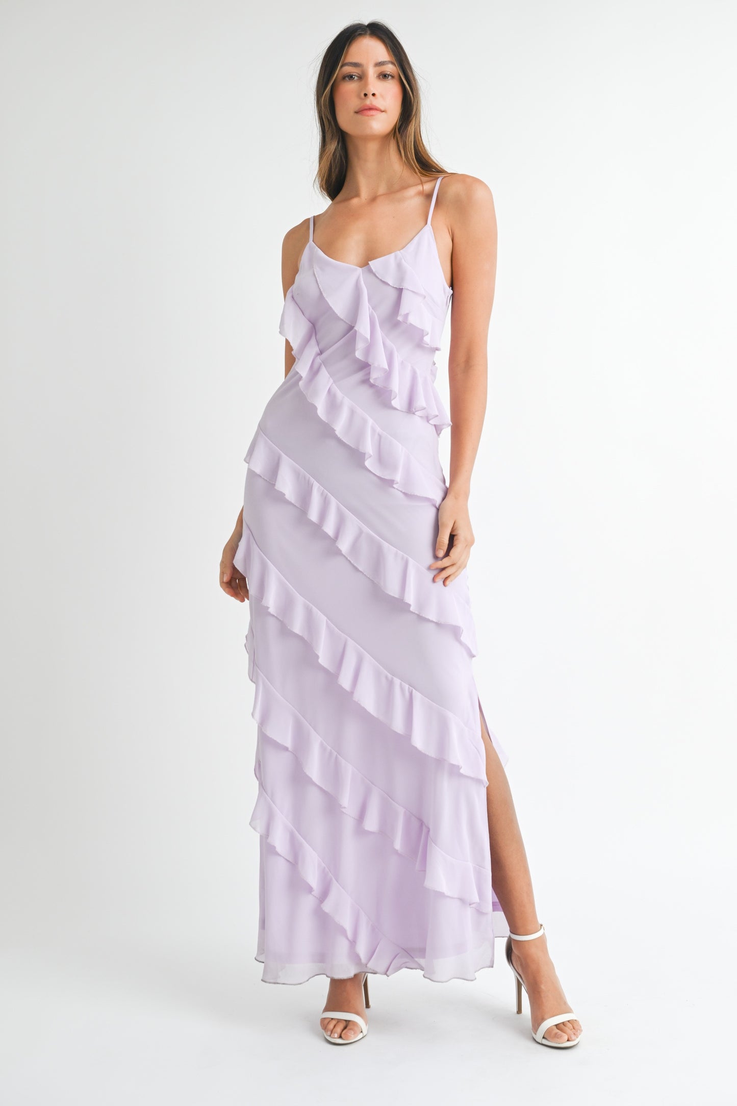 MABLE TIERED RUFFLED DRESS