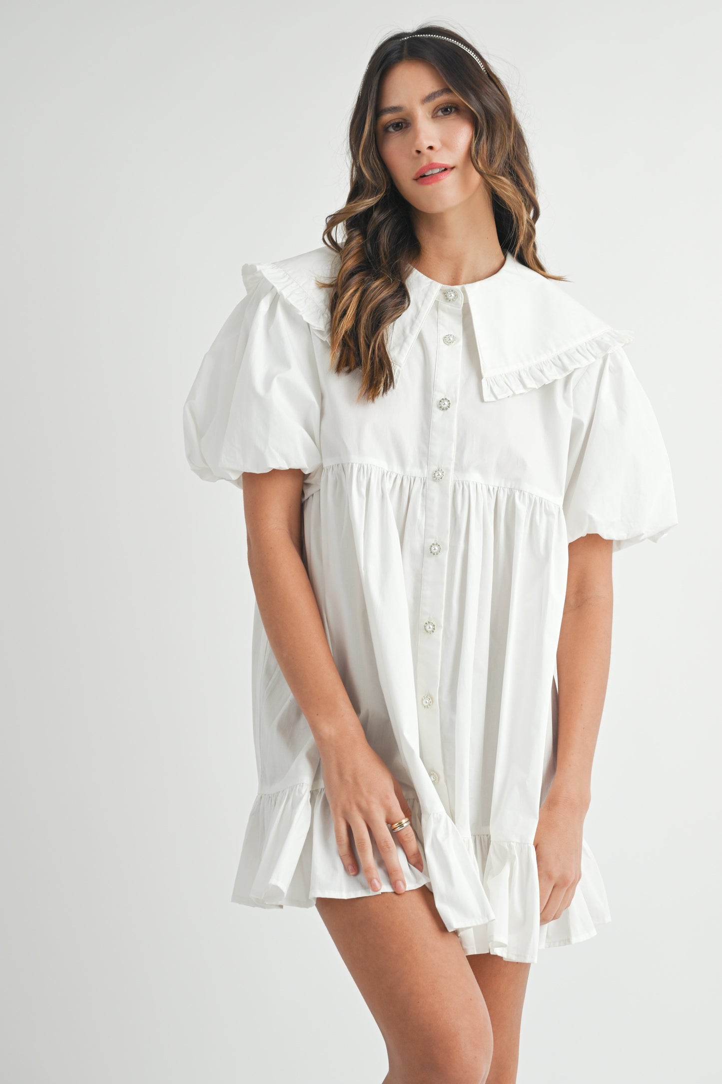 MABLE COLLAR MINI DRESS