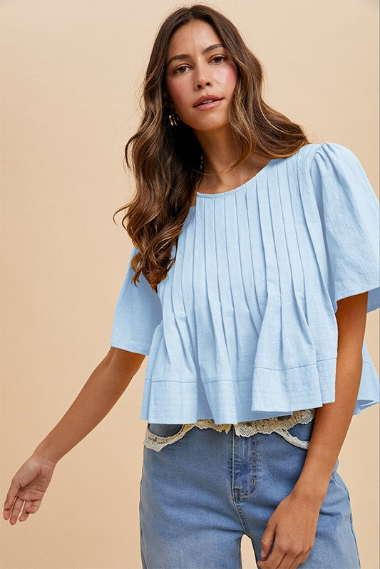 ANNIEWEAR FLUTTER SLEEVE TOP