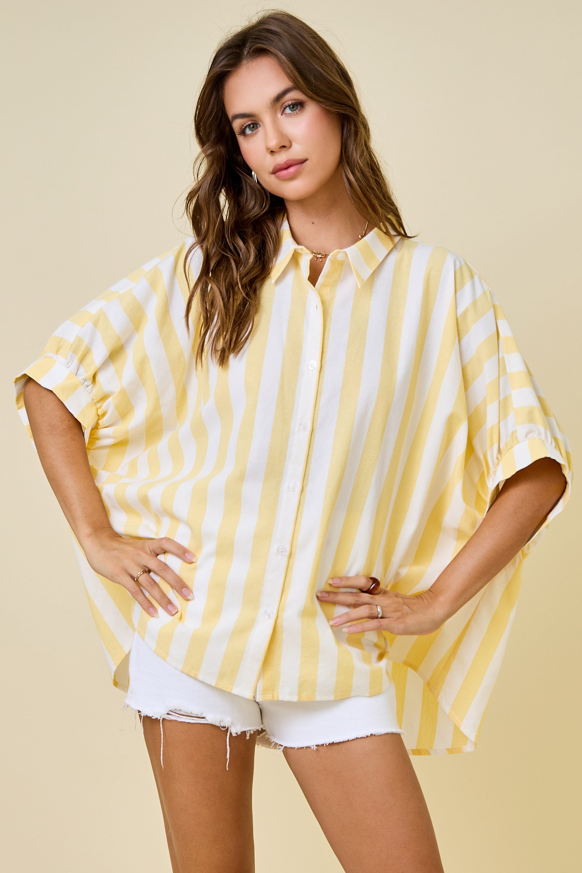 DAY AND MOON STRIPE OVERSIZE TOP