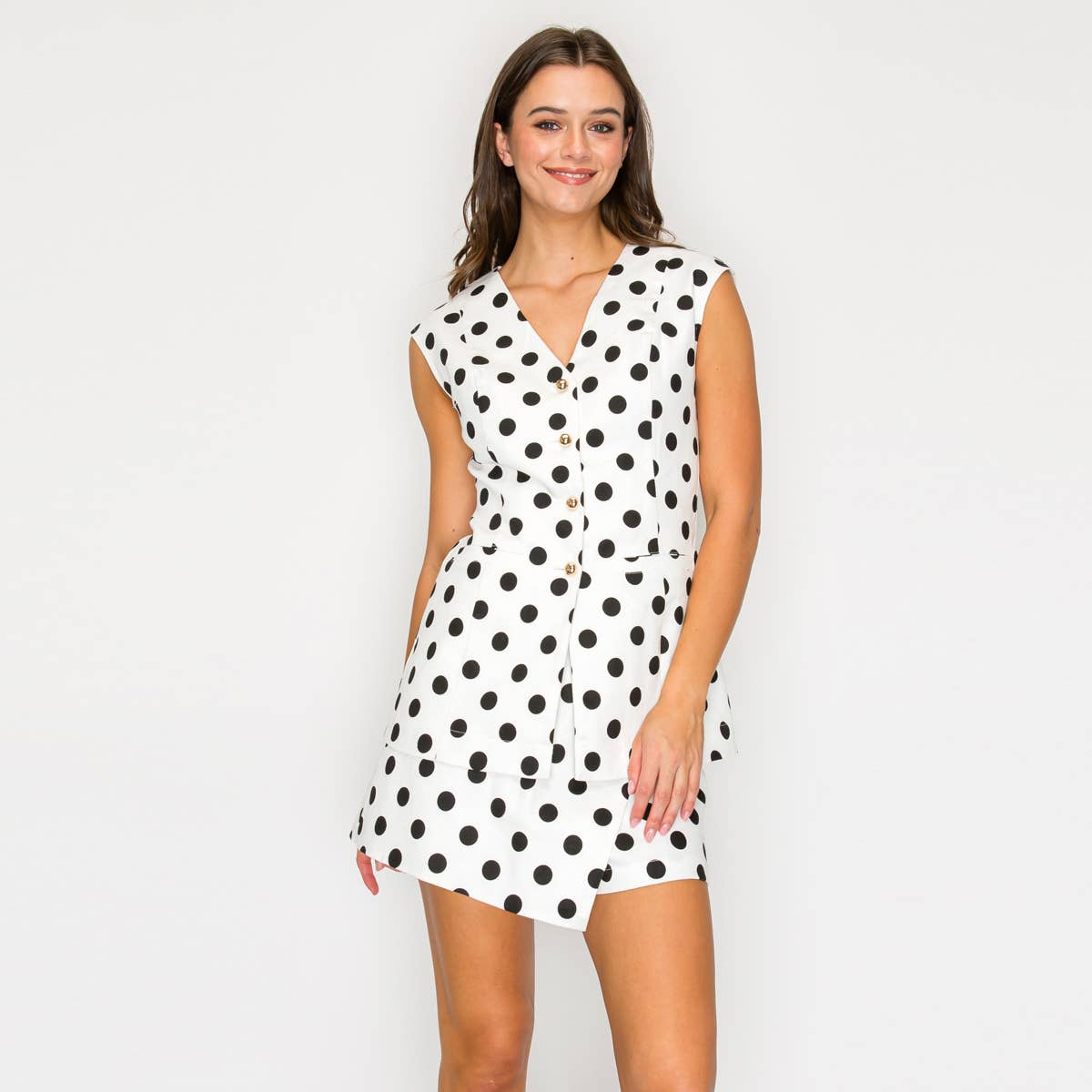 I LOVE POLKA DOTS White Skort