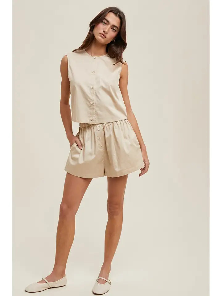 WISHLIST COTTON BUTTON UP SET