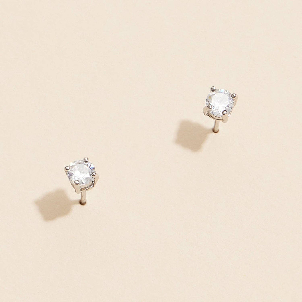 Gold and white Gold Stud Earrings with Sparkling Gems