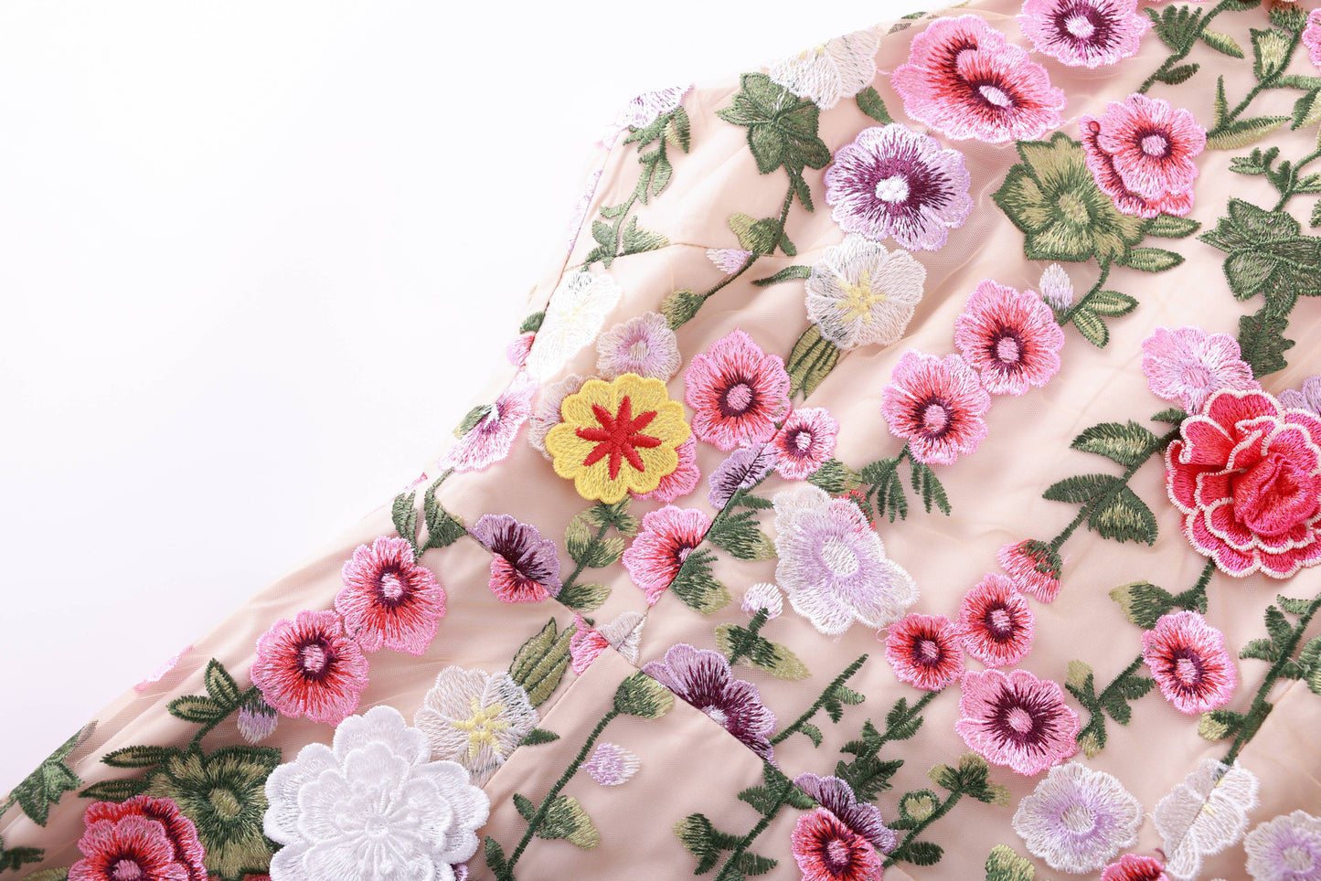 Elegant 3D Floral Mini Dress Summer Chic Style