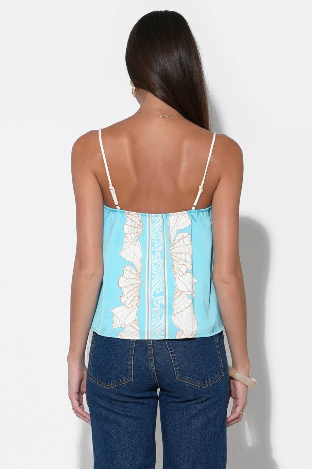 Arabella Braided Tie Straps Printed Top