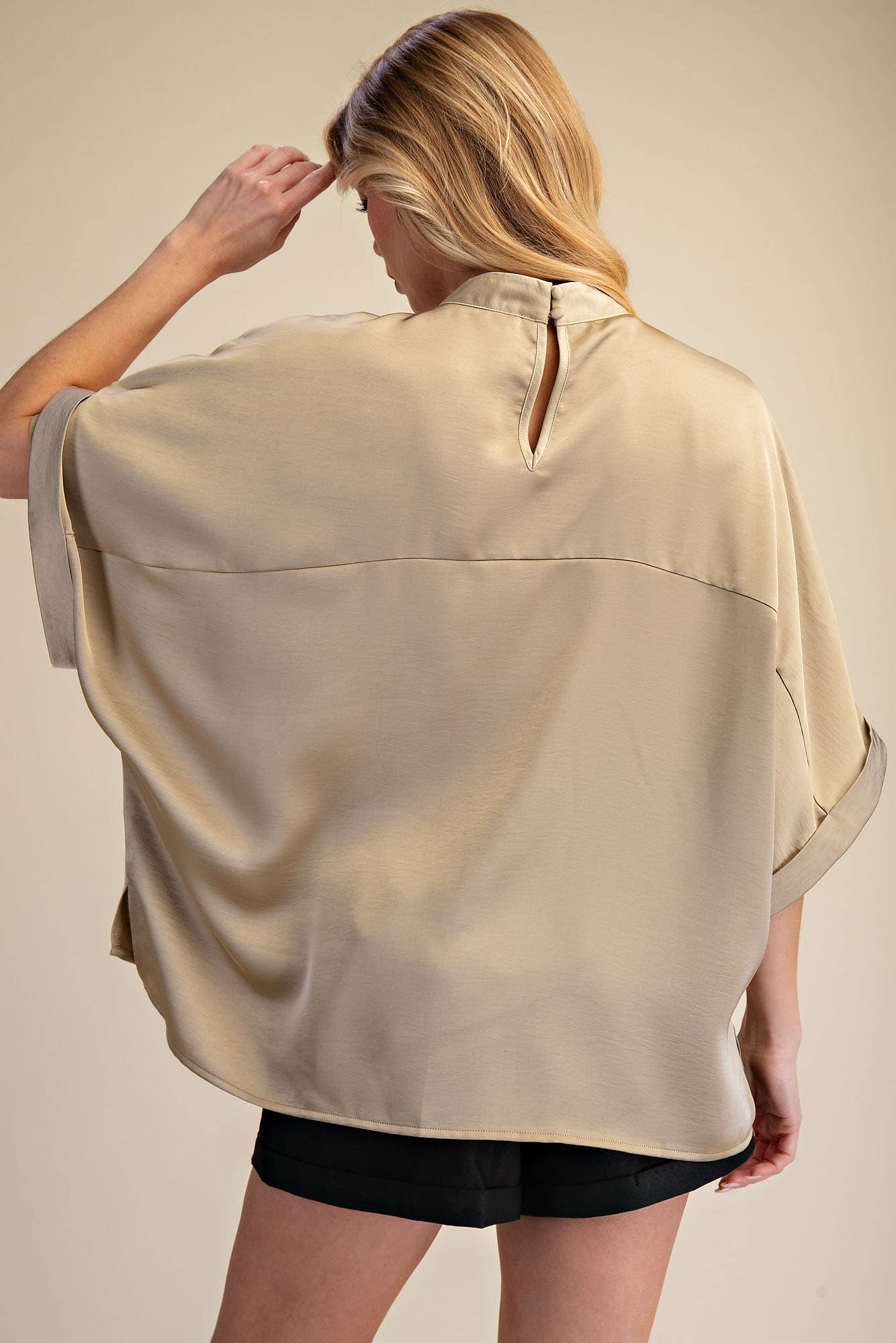 Mock Neck Oversize Top