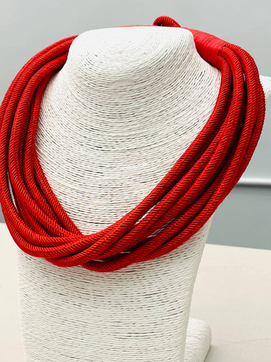 "Original" Slub 8-Strand Necklace (red) NK183