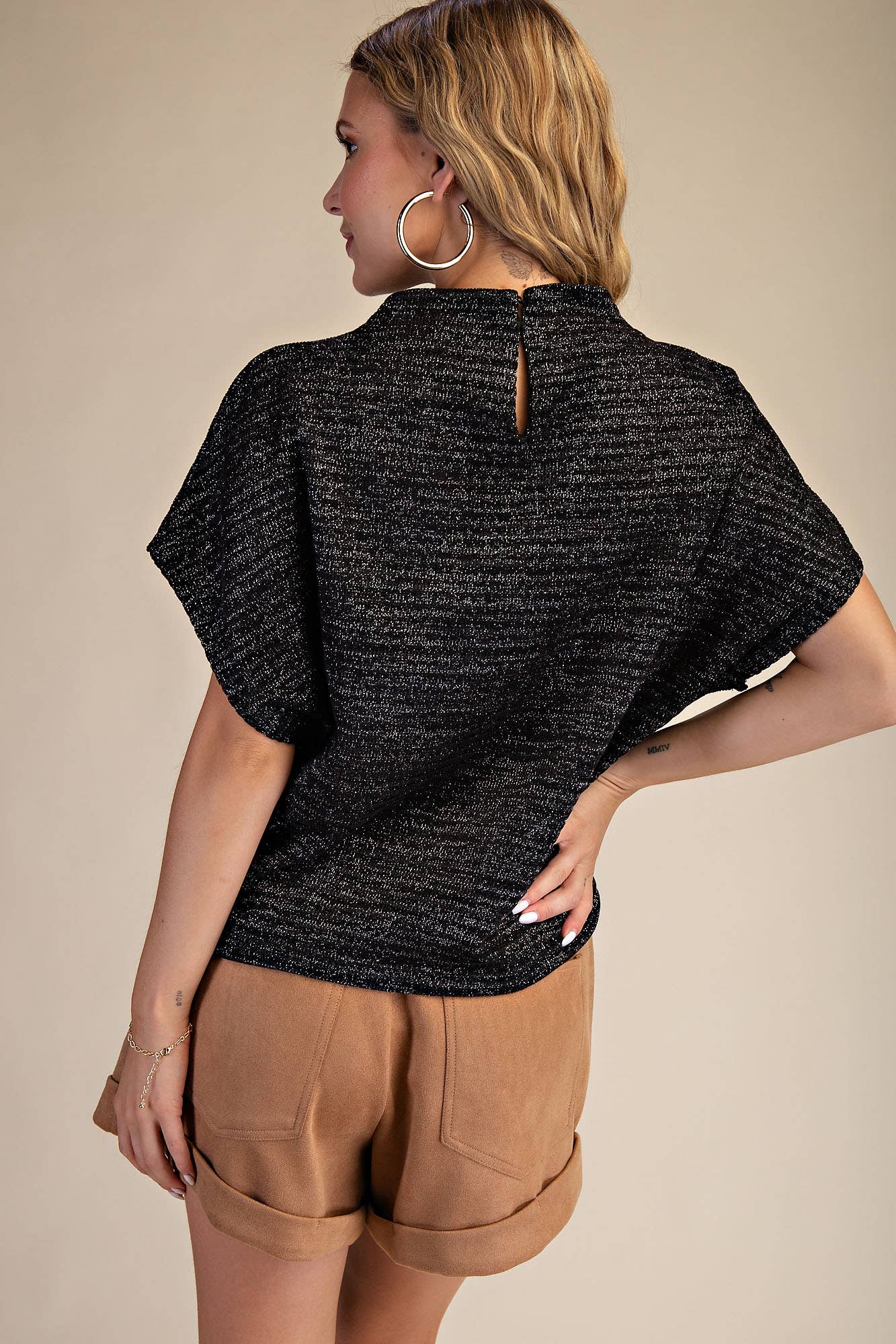 Mock Neck Oversized Top