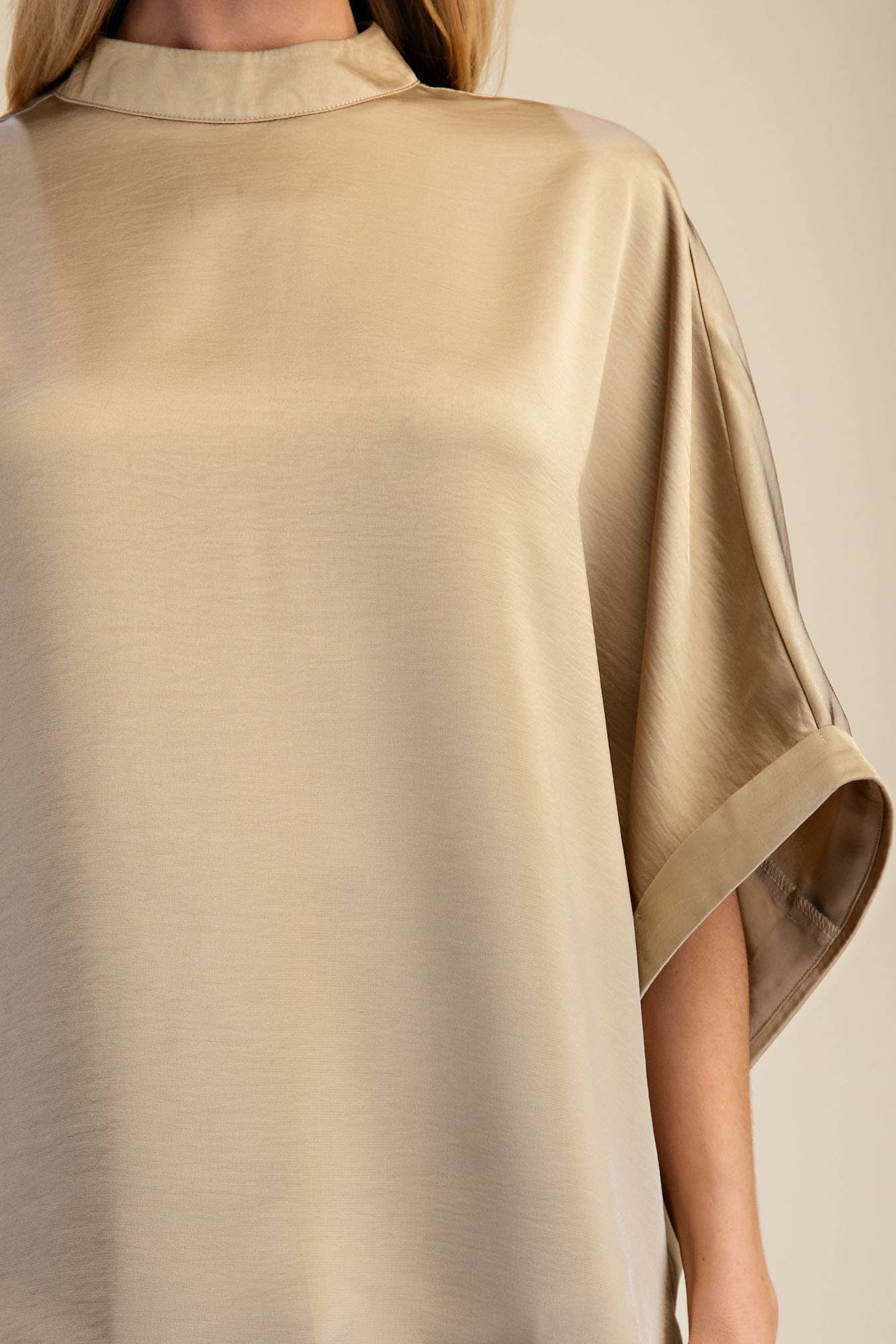 Mock Neck Oversize Top