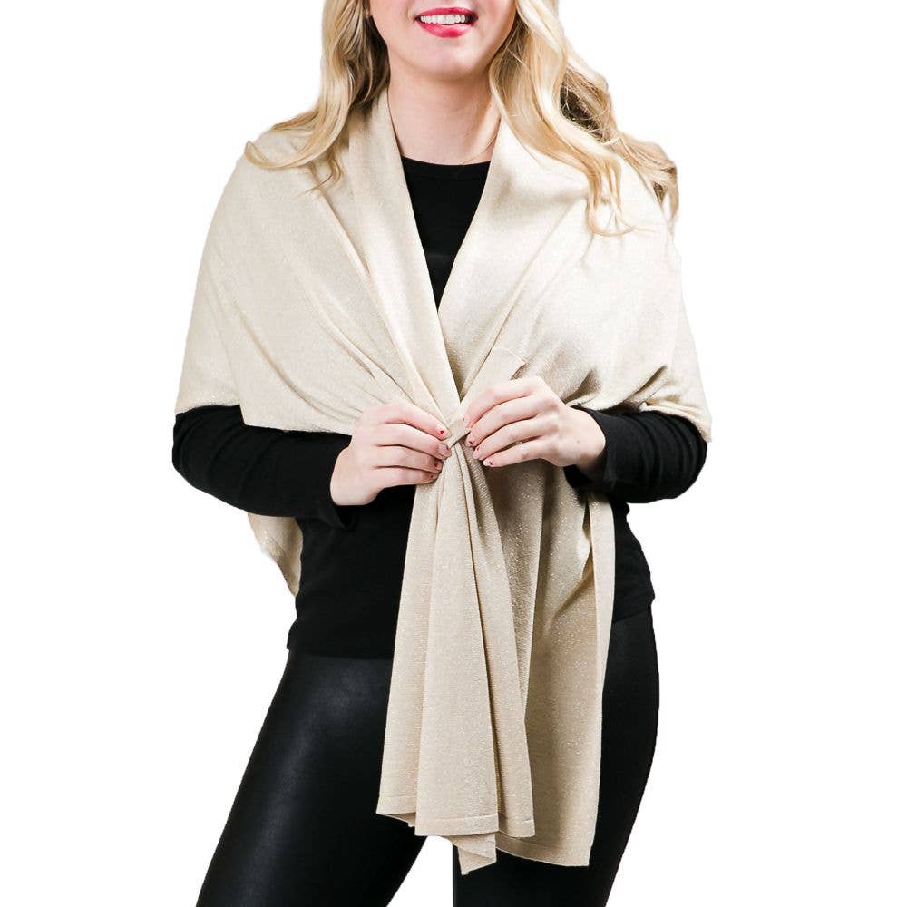 Katie Knit Solid Color Keyhole Shawl Wrap - Fall 2026