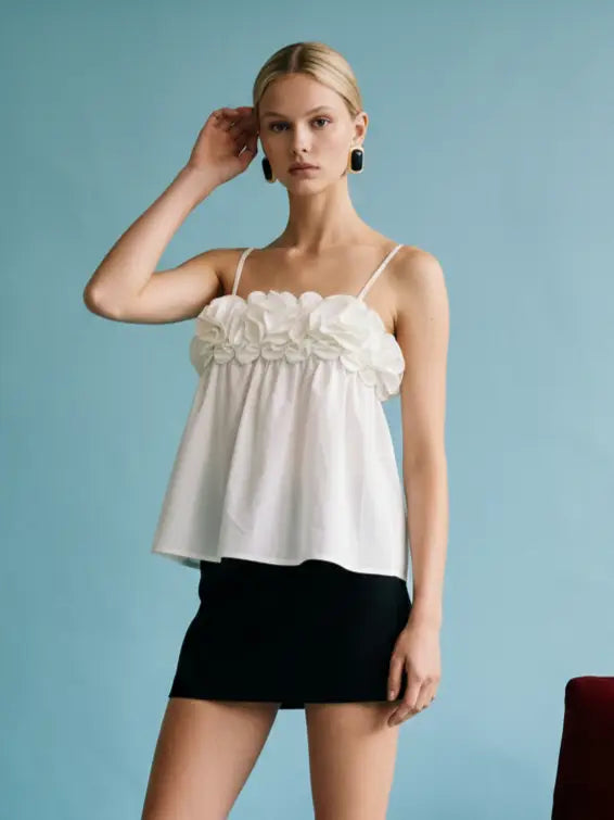 HEYSON FLOWER APPLIQUE TOP